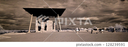 Panorama Casa Grande National Monument Infrared Sepia Tone Panorama Casa Grande National Monument Infrared Sepia Tone 128239591
