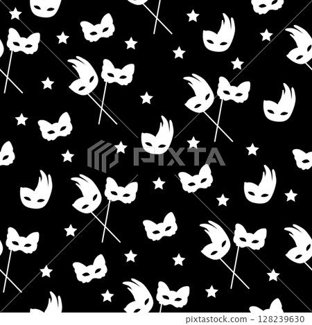 Masquerade masks, black and white seamless pattern Masquerade masks, black and white seamless pattern 128239630