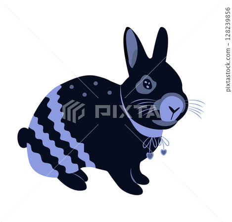 Cute black water rabbit-插圖素材 [128239856] - PIXTA圖庫