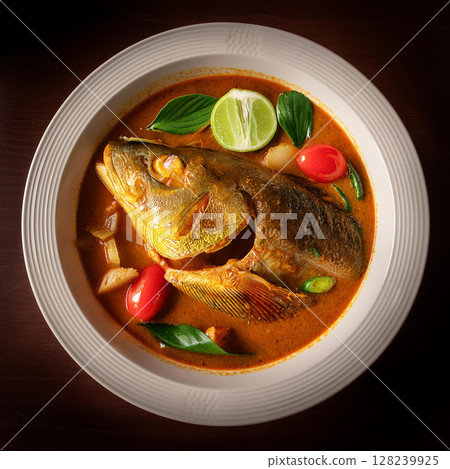 Fusion Fish Head Curry Spicy Delight 128239925