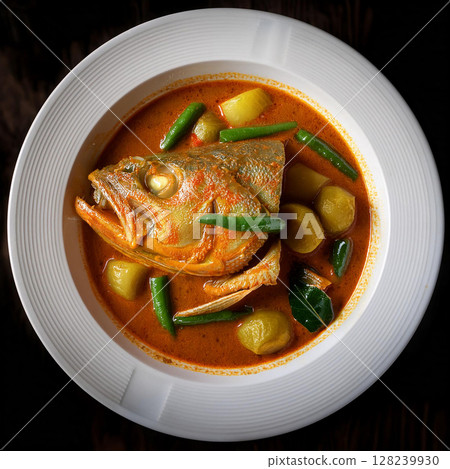 Fusion Fish Head Curry Spicy Delight 128239930