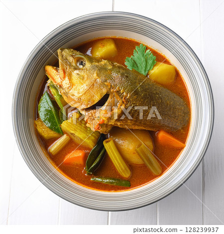 Fusion Fish Head Curry Spicy Delight 128239937