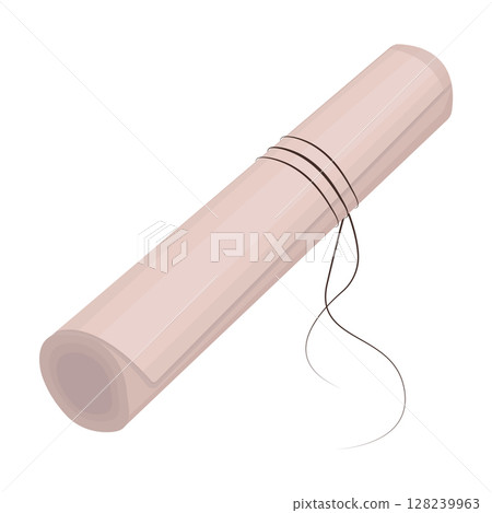 Roll of beige paper with jute rope Roll of beige paper with jute rope 128239963