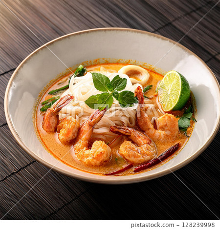 Laksa, A Spicy Coconut Noodle Soup 128239998