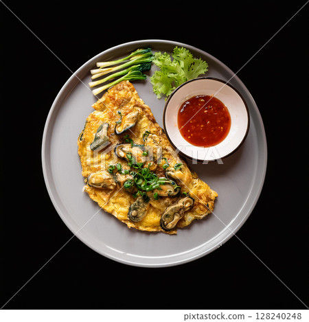 Crispy Oyster Omelette With Spicy Sauce Crispy Oyster Omelette With Spicy Sauce 128240248