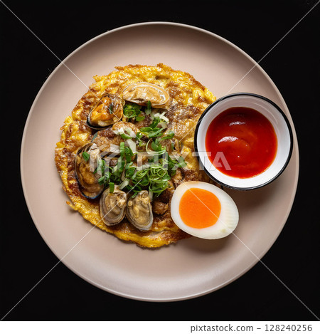 Crispy Oyster Omelette With Spicy Sauce 128240256