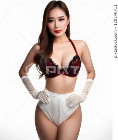 Beautiful Woman in Retro High-Waisted Briefs 128240711