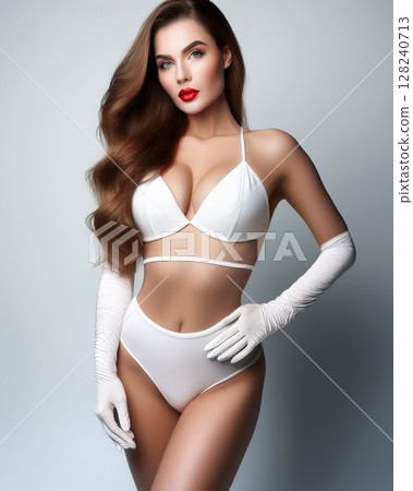 Beautiful Woman in Retro High-Waisted Briefs 128240713