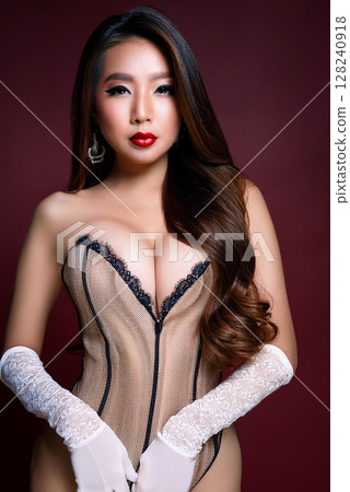 Gorgeous Woman in Elegant Lace Bodysuit 128240918