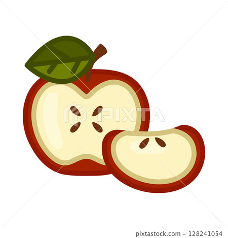 Red Apple Slice Food Illustration Red Apple Slice Food Illustration 128241054