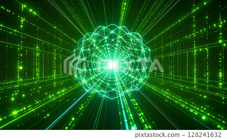 Green digital sphere and light network 128241632