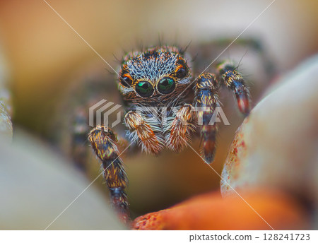 A Close-up picture of a Jumping Spider portrait Captured in Nature 128241723