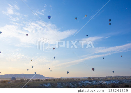Lots of hot air balloons in the sky Lots of hot air balloons in the sky 128241829