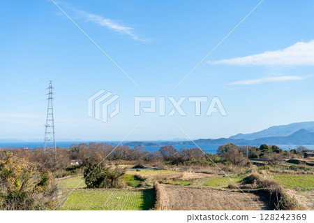 香川縣小豆郡豐島的寧靜景色 128242369