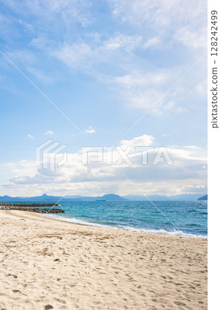 Beach scenery of Teshima, Shozu District, Kagawa Prefecture 128242499