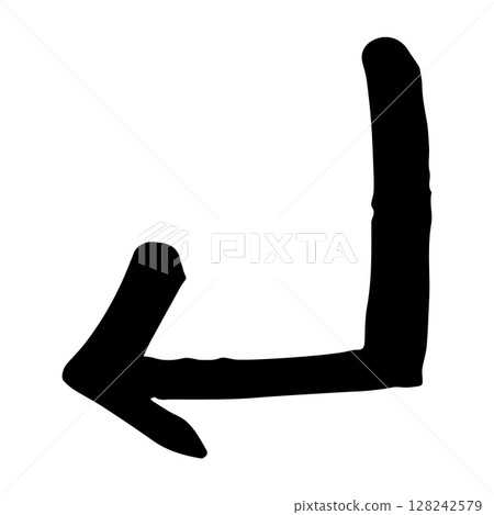 手繪箭頭插圖。黑色向量表示方向指針。 128242579