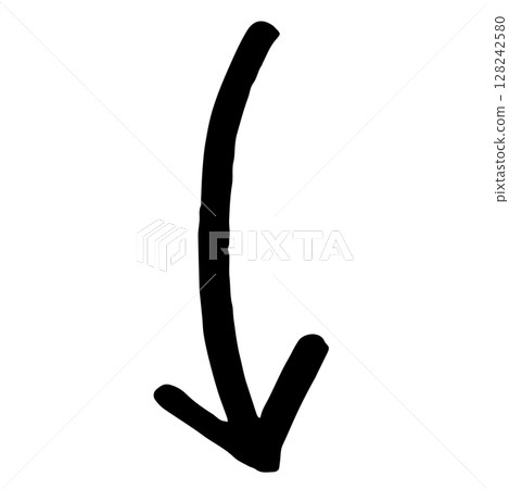 手繪箭頭插圖。黑色向量表示方向指針。 128242580