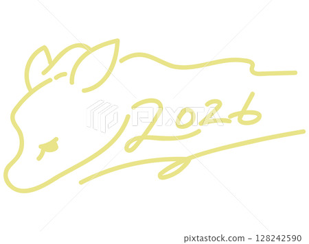 2026 手寫字母馬圖案 2026 手寫字母馬圖案 128242590