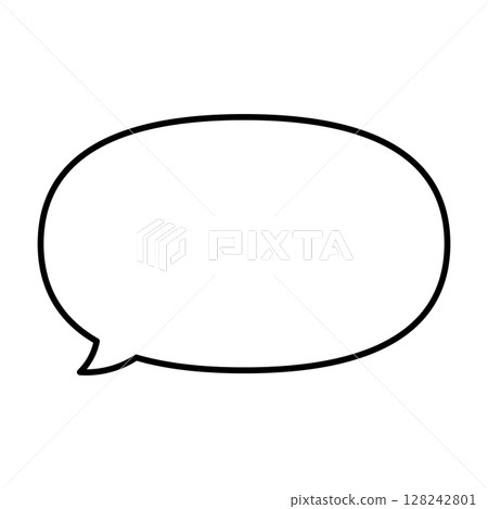Simple speech bubble illustration, horizontal, oval 128242801
