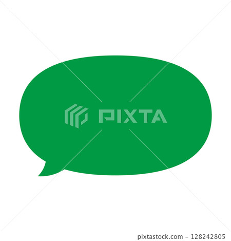 Simple speech bubble illustration, horizontal, oval 128242805