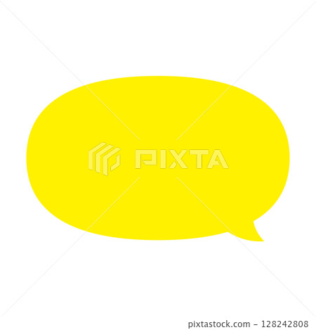Simple speech bubble illustration, horizontal, oval 128242808