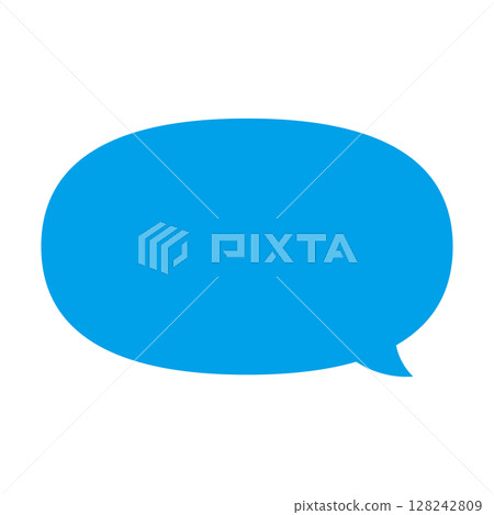 Simple speech bubble illustration, horizontal, oval 128242809