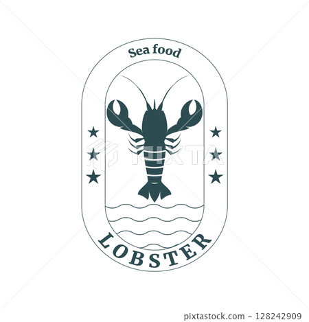 Vintage lobster logo 128242909