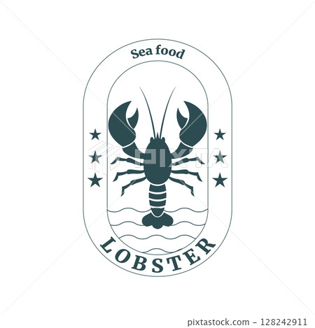 Vintage lobster logo 128242911