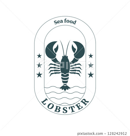 Vintage lobster logo 128242912