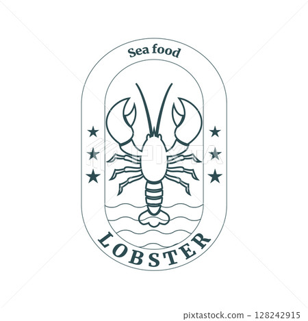 Vintage lobster logo 128242915