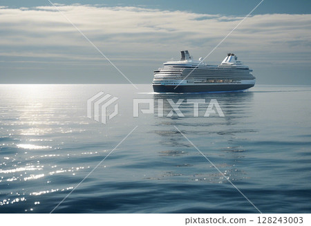 A luxury cruise ship cruising the ocean 128243003