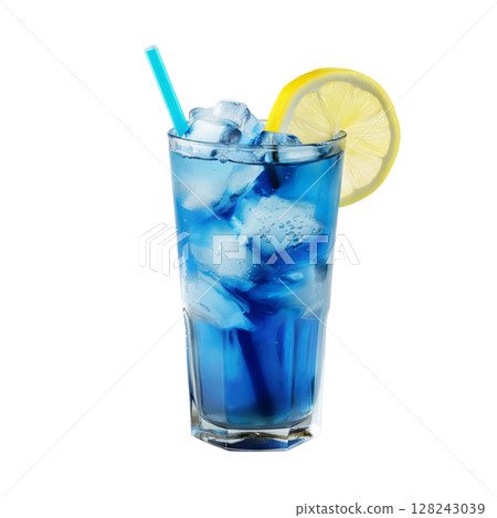 The Blue Lagoon is a vibrant, icy cocktail 128243039