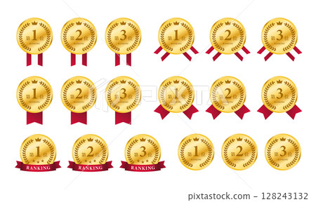 排名圖示前3名簡單向量素材 128243132