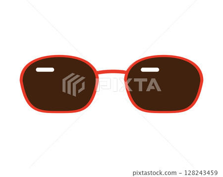Illustration of red rimmed sunglasses icon Illustration of red rimmed sunglasses icon 128243459