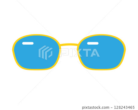 Illustration of a yellow rimmed glasses icon 128243465