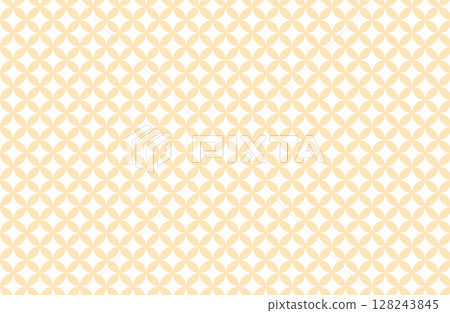 Dull yellow Shippo pattern (Japanese pattern, vector material) 128243845