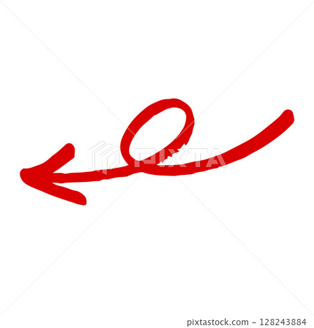Hand drawn arrow illustration. Red vector for direction pointers. 128243884