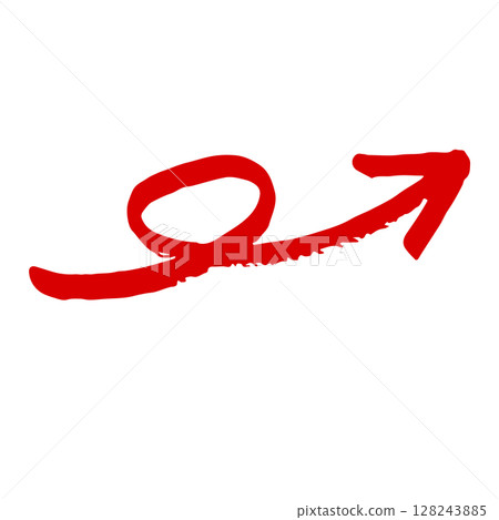 Hand drawn arrow illustration. Red vector for direction pointers. 128243885