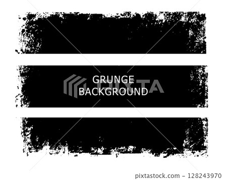 Painted grunge stripes set. Black labels, background, paint texture. Brush strokes vector Painted grunge stripes set. Black labels, background, paint texture. Brush strokes vector 128243970