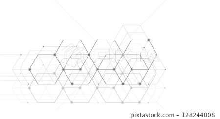 Abstract technological background .Geometric science and technology motion design. Vector illustration. Abstract technological background .Geometric science and technology motion design. Vector illustration. 128244008