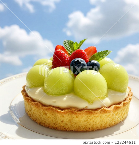 Melon tart under the blue sky | Seasonal fruits, summer desserts, refreshing sweets Melon tart under the blue sky | Seasonal fruits, summer desserts, refreshing sweets 128244611