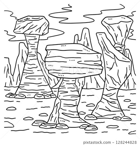 Desert Hoodoo Coloring Page for Kids Desert Hoodoo Coloring Page for Kids 128244828