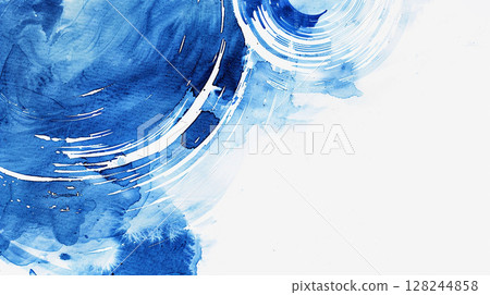 藍色水彩筆紋理背景圖生成AI 128244858