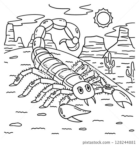 Desert Hairy Scorpion Coloring Page for Kids Desert Hairy Scorpion Coloring Page for Kids 128244881