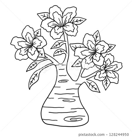 Desert Rose Flower Isolated Coloring Page for Kids Desert Rose Flower Isolated Coloring Page for Kids 128244950