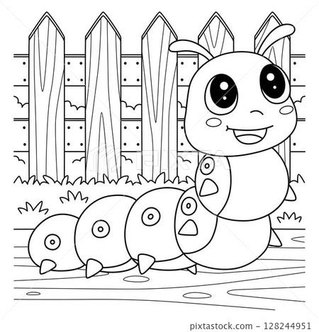 Insect Caterpillar Animal Coloring Page for Kids Insect Caterpillar Animal Coloring Page for Kids 128244951