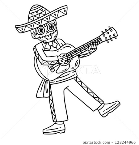 Dia de los Muertos Skeleton Boy Playing Guitar Dia de los Muertos Skeleton Boy Playing Guitar 128244966