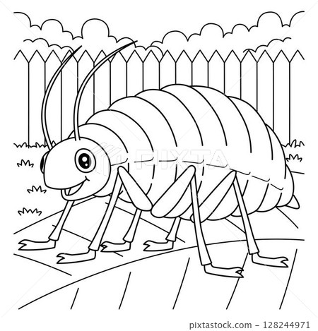 Insect Aphid Animal Coloring Page for Kids  128244971