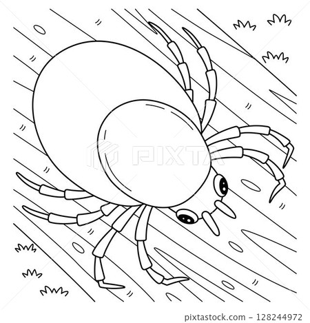 Insect Tick Animal Coloring Page for Kids Insect Tick Animal Coloring Page for Kids 128244972
