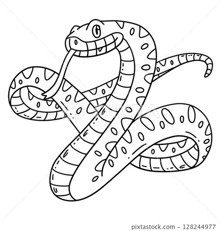 Sidewinder Animal Isolated Coloring Page for Kids  128244977